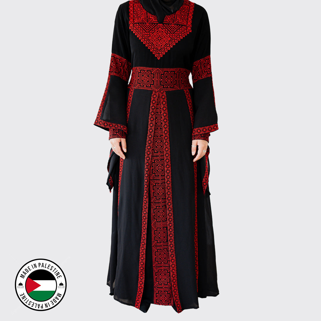 Al Quds Abaya (Black & Red)