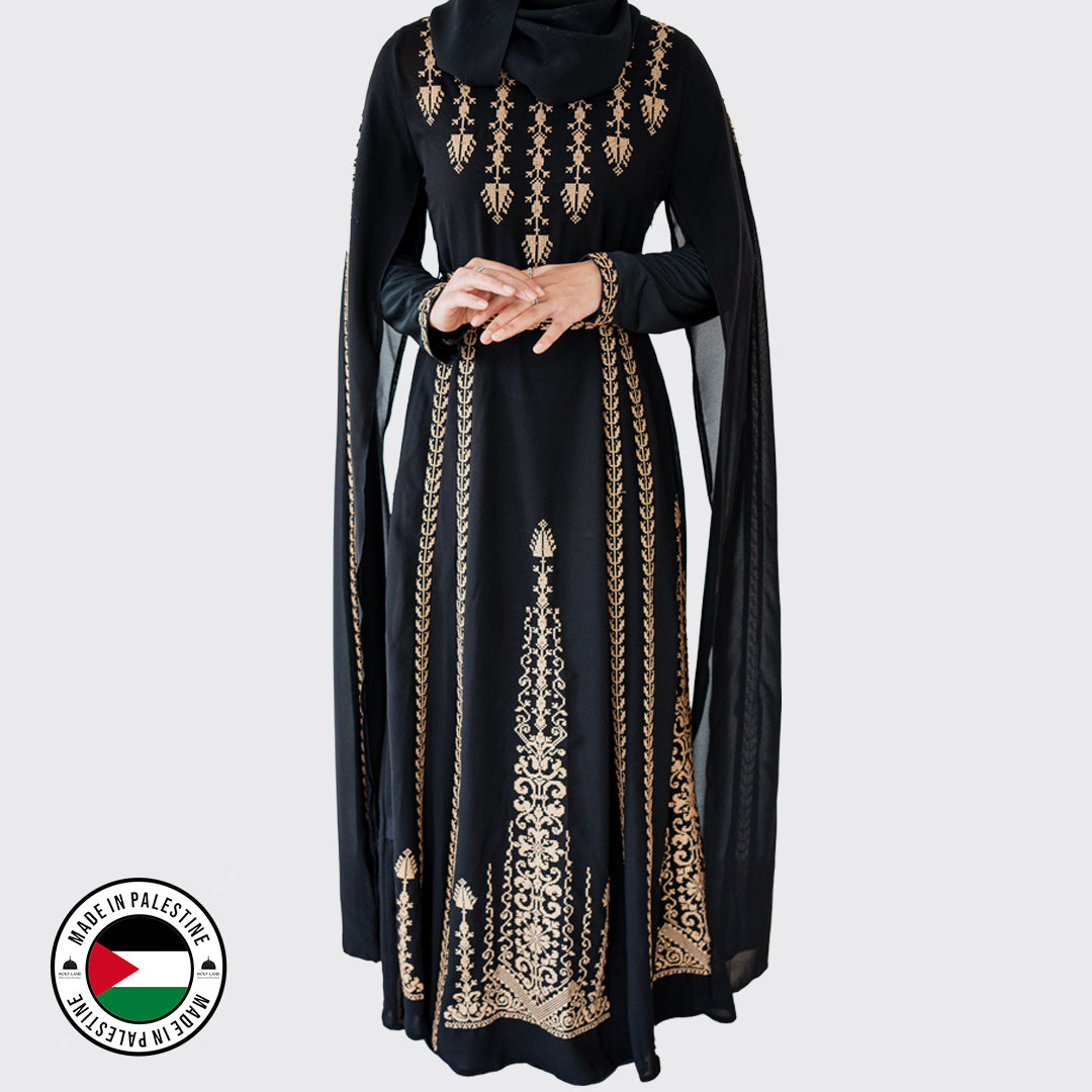 Black gold abaya best sale