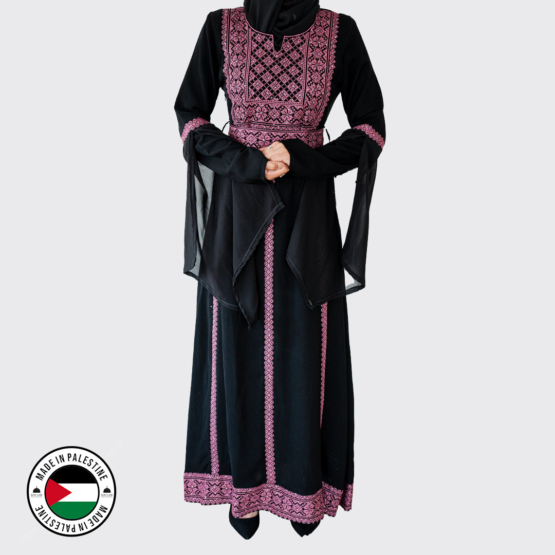 Rafah Abaya (Purple & Black)