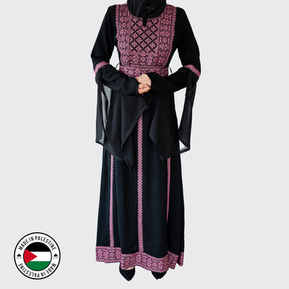 Rafah Abaya (Purple & Black)