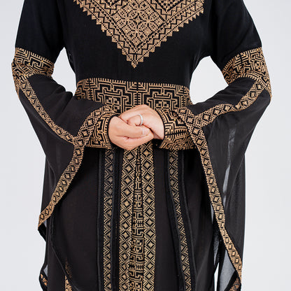 Al Quds Abaya (Black & Gold)