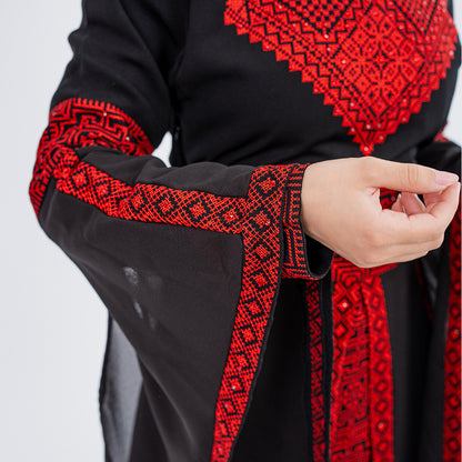 Al Quds Abaya (Black & Red)