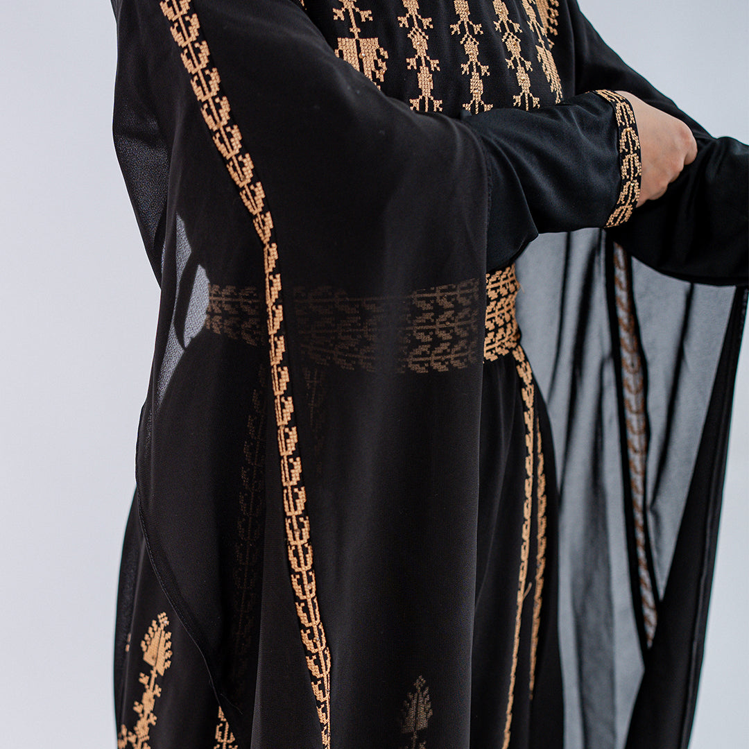 Yaffa Abaya Black Gold