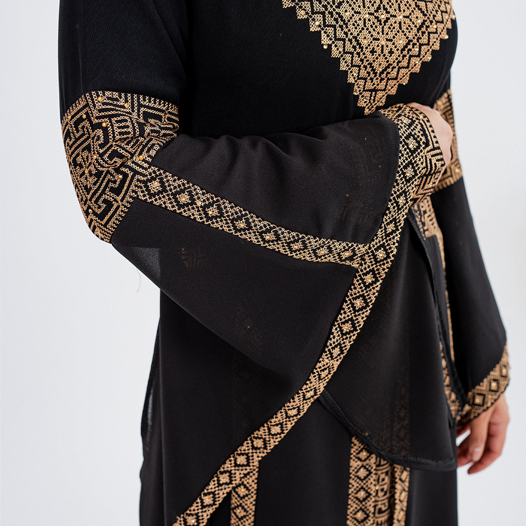 Al Quds Abaya (Black & Gold)