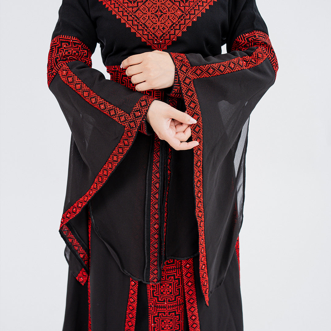 Al Quds Abaya (Black & Red)