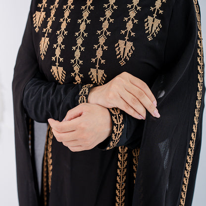 Yaffa Abaya (Black & Gold)