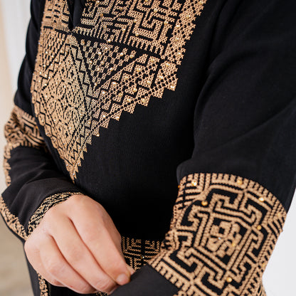 Al Quds Abaya (Black & Gold)