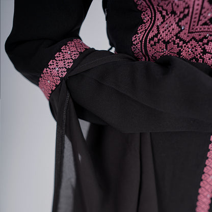 Rafah Abaya (Purple & Black)