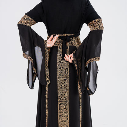 Al Quds Abaya (Black & Gold)