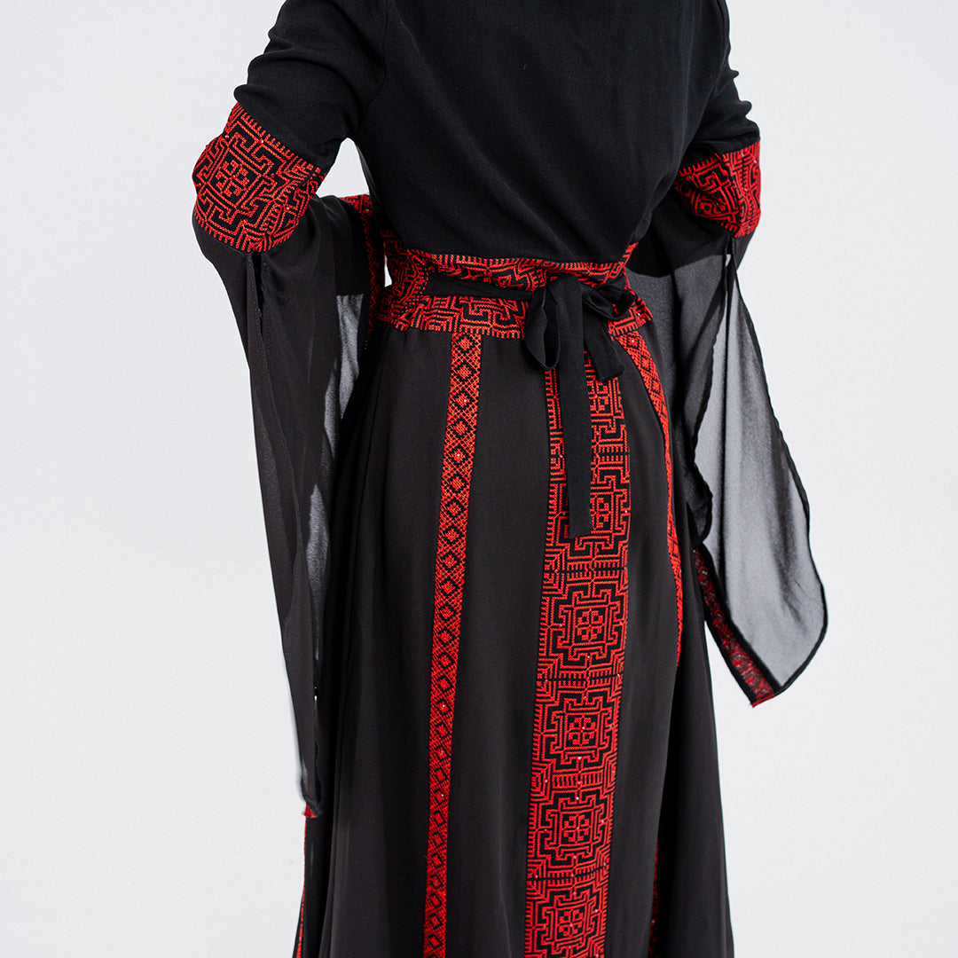 Al Quds Abaya (Black & Red)