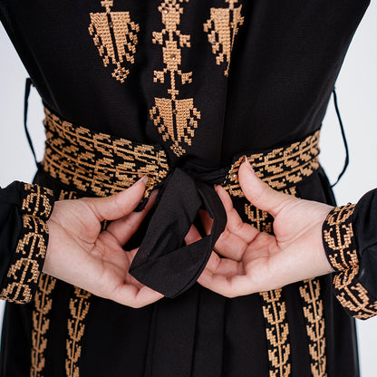 Yaffa Abaya (Black & Gold)