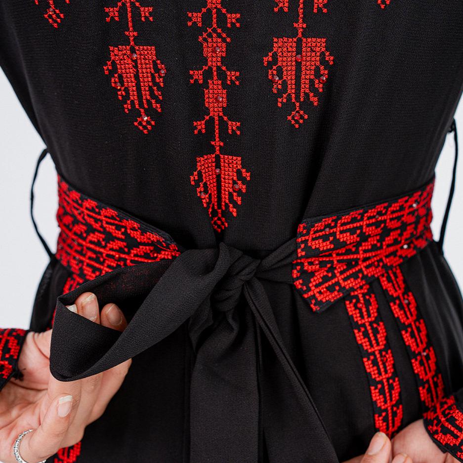 Yaffa Abaya (Black & Red)