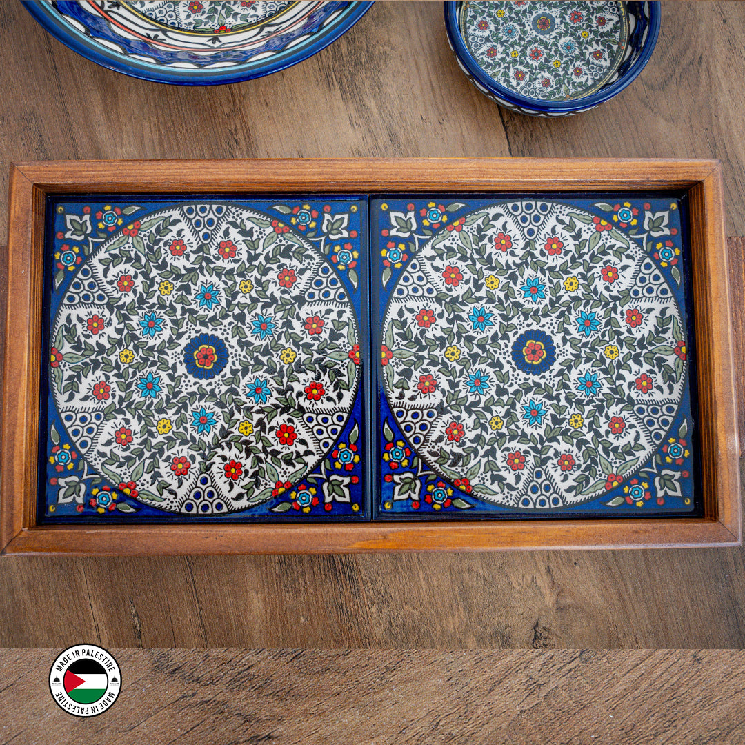 Aliya Multi-Coloured Wooden Tray