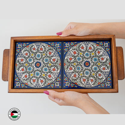 Aliya Multi-Coloured Wooden Tray