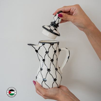 Kuffiyeh Pattern Coffee Pot, Coffee Cups & Tray Set