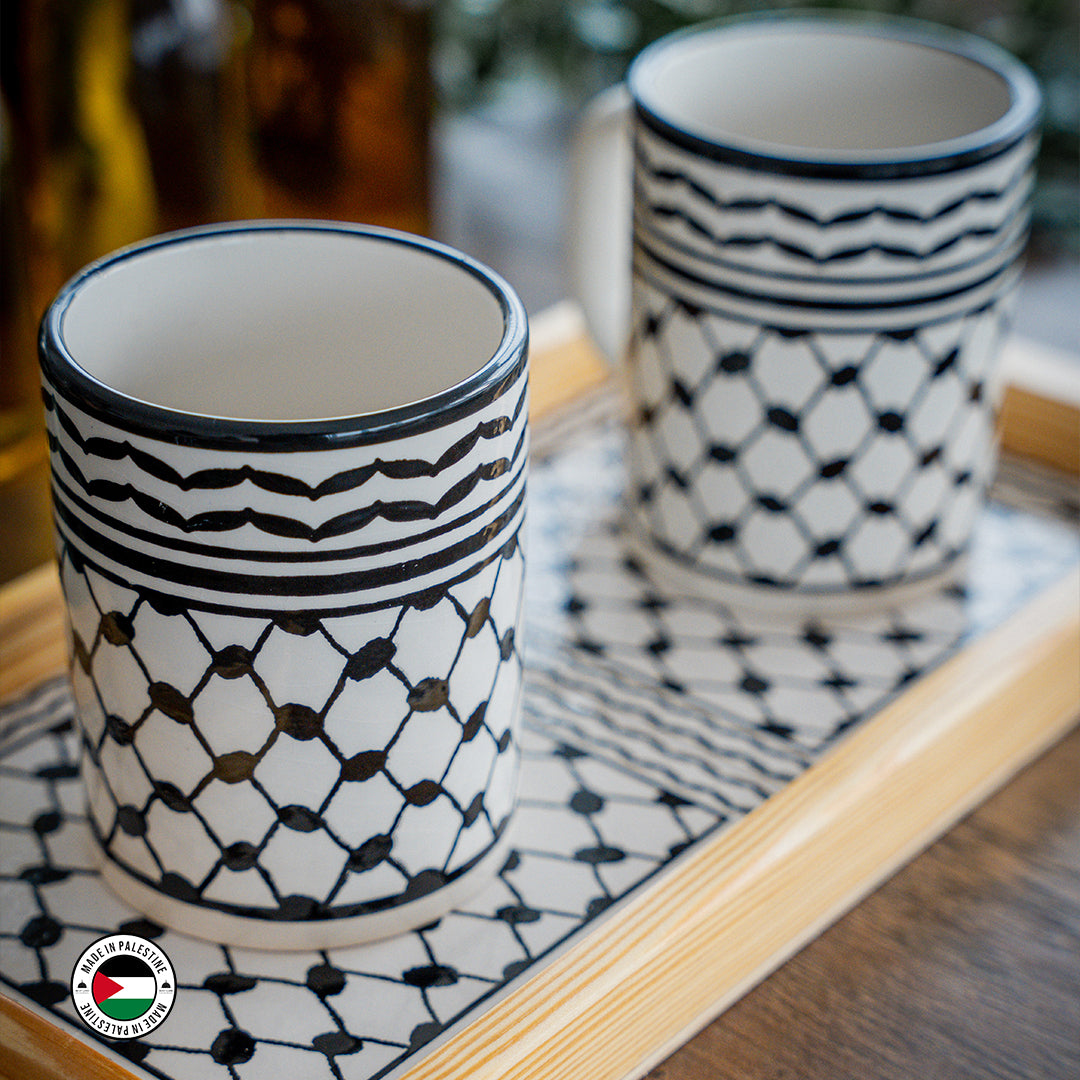 Kuffiyeh Pattern Mug & Tray Set