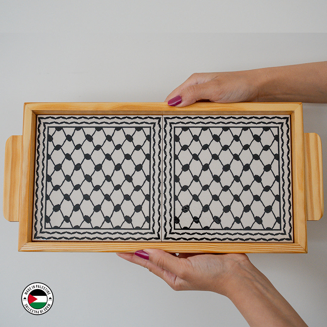 Kuffiyeh Pattern Mug & Tray Set