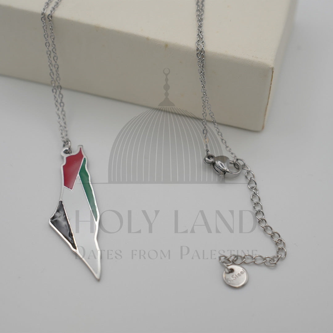 Palestine Flag (Silver) Necklace