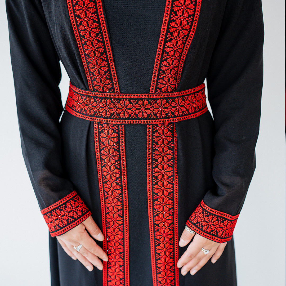 Palestinian Open Tatreez Abaya