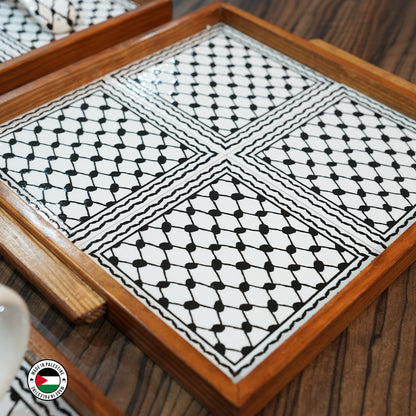 Kuffiyeh Wooden Tray (30x30cm)