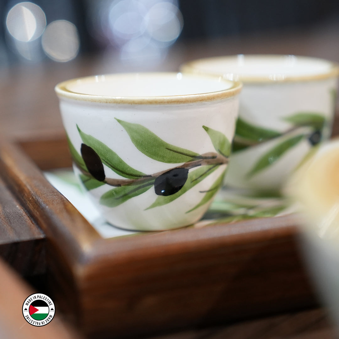 Olive Tree Coffee Cup (2 cups set)