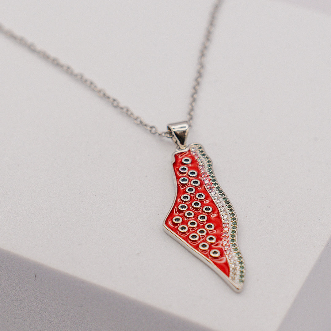 Watermelon Silver Necklace