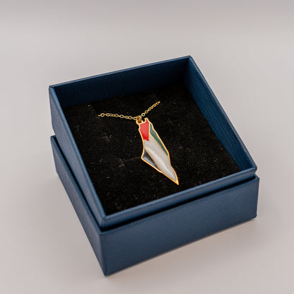 Palestine Flag (Golden) Necklace